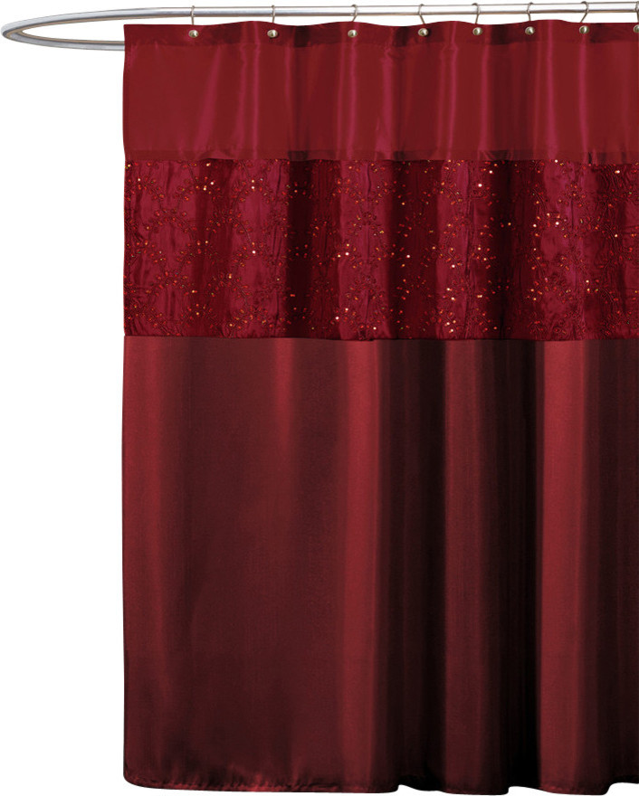 Maria Red Shower Curtain 72x72 Contemporary Shower Curtains by