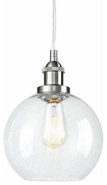 Globe Seeded Gl Pendant Brushed Nickel Globe Seeded Gl Pendant Brushed Nickel Lighting By Lightingworld