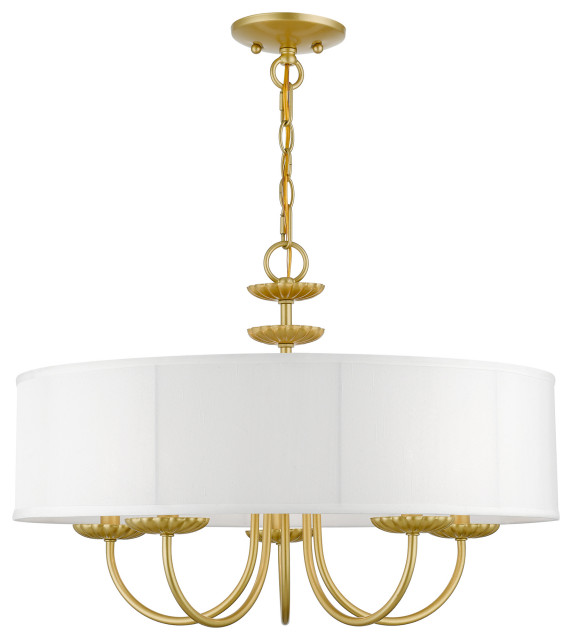Livex Lighting 5 Light Soft Gold Pendant Chandelier - Transitional ...