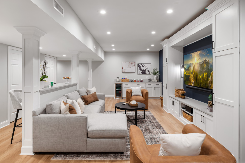 Elegant basement photo in Philadelphia