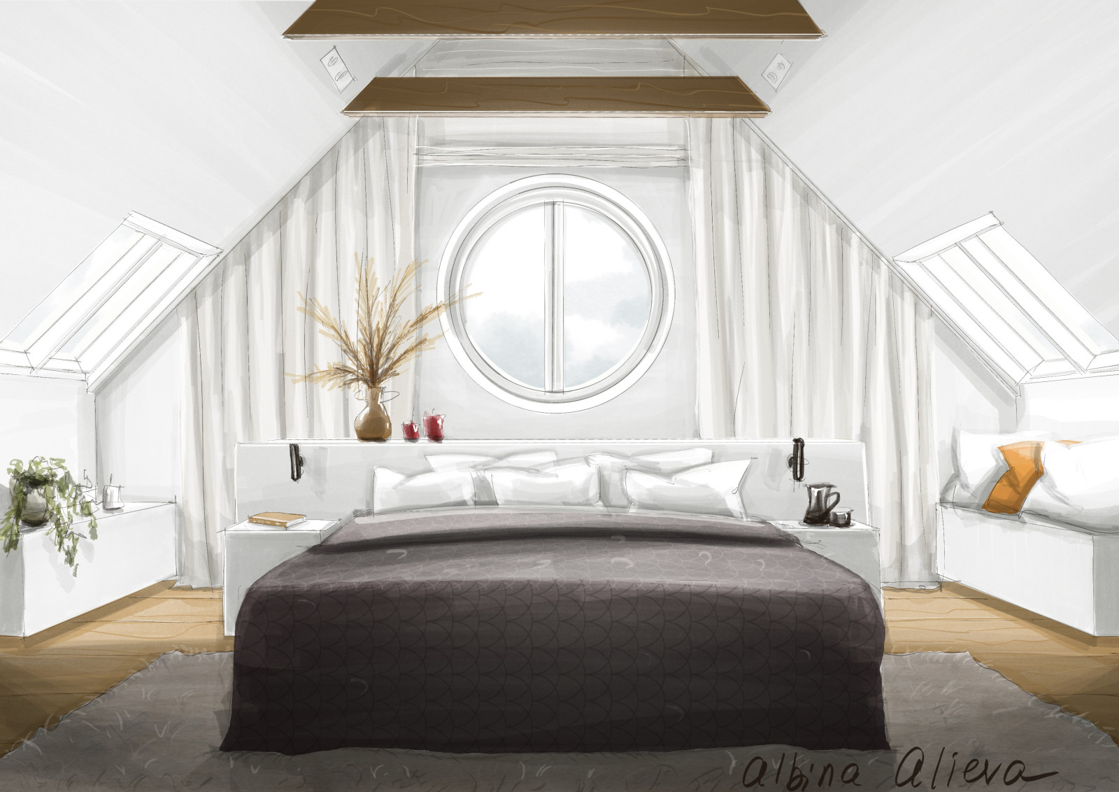 Interior Concepts – Procreate Sketches by Albina Alieva