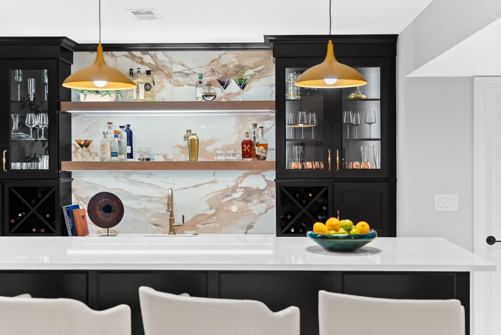 Quartz Countertop | Custom Home Bar Design