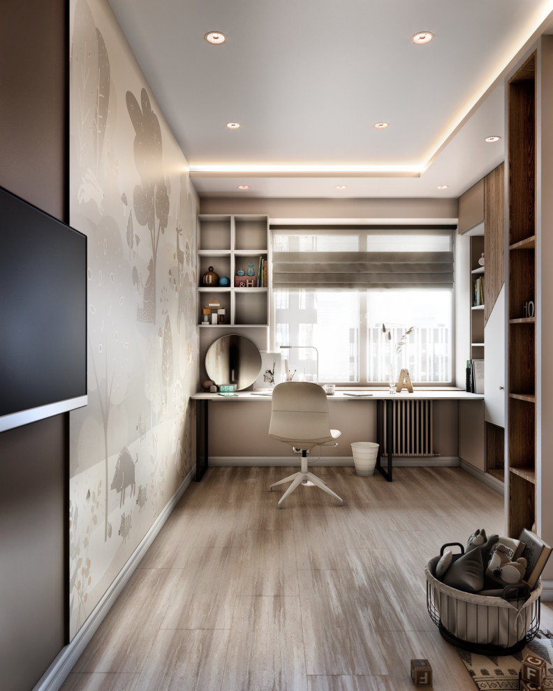 Gray color in the interior of an apartment of 60 m² in St. Petersburg