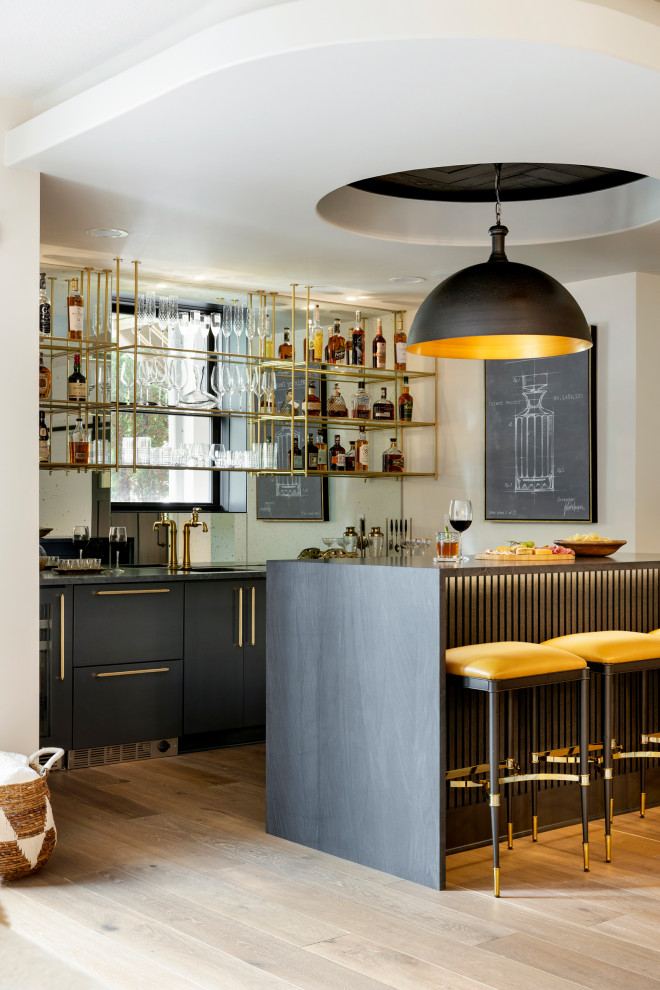 Basement - rustic basement idea in Minneapolis