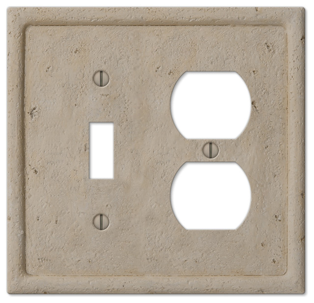 Faux Stone Resin 1 Toggle Duplex Wall Plate Transitional Switch Plates And Covers By Amertac Houzz - Cast Stone Wall Plates