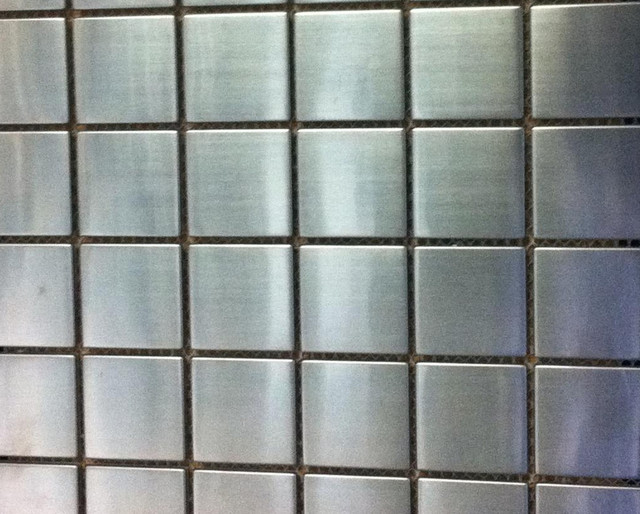 Silver Metal Stainless Steel Mosaic Tile , 2" X 2", 1 Carton / 11 Sheets