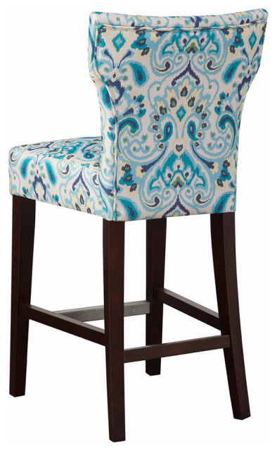 Gewnee Tufted Back Counter Stool, Blue