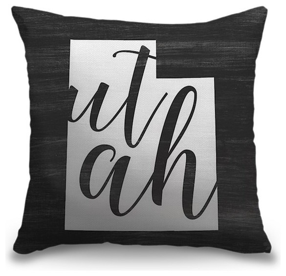 "Home State Typography - Utah" Pillow 16"x16"
