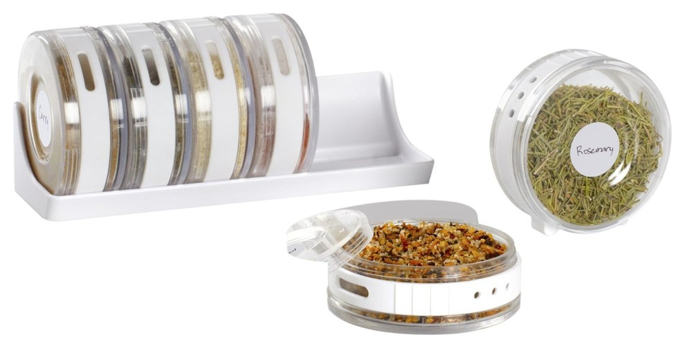 Umbra Cylindra White and Clear Spice Rack, 8"
