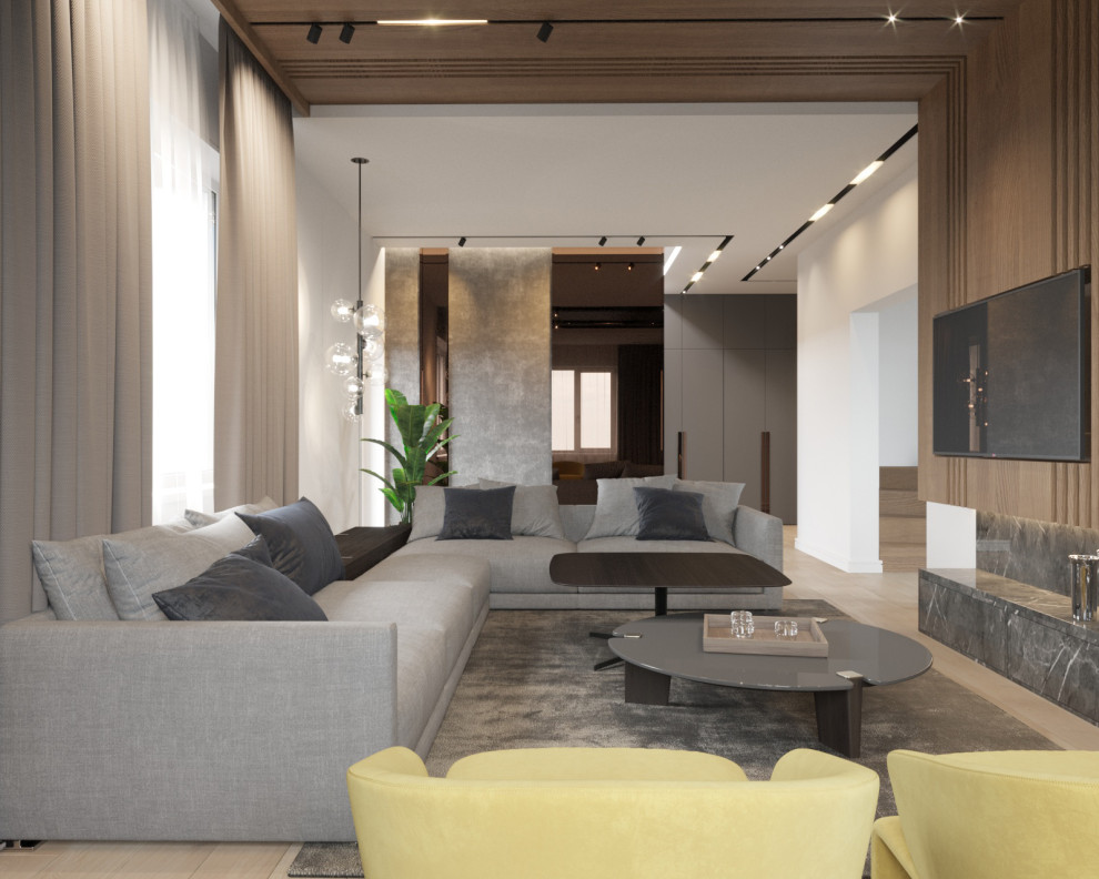 Интерьер гостиной частного дома с.Рощино