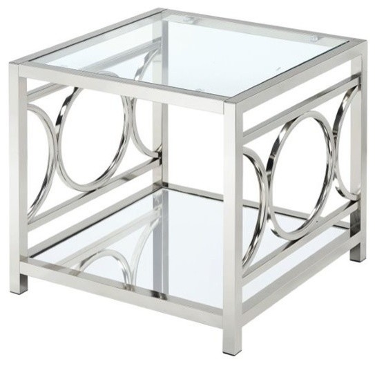 Furniture Of America Beller Contemporary Metal Square End Table In Chrome