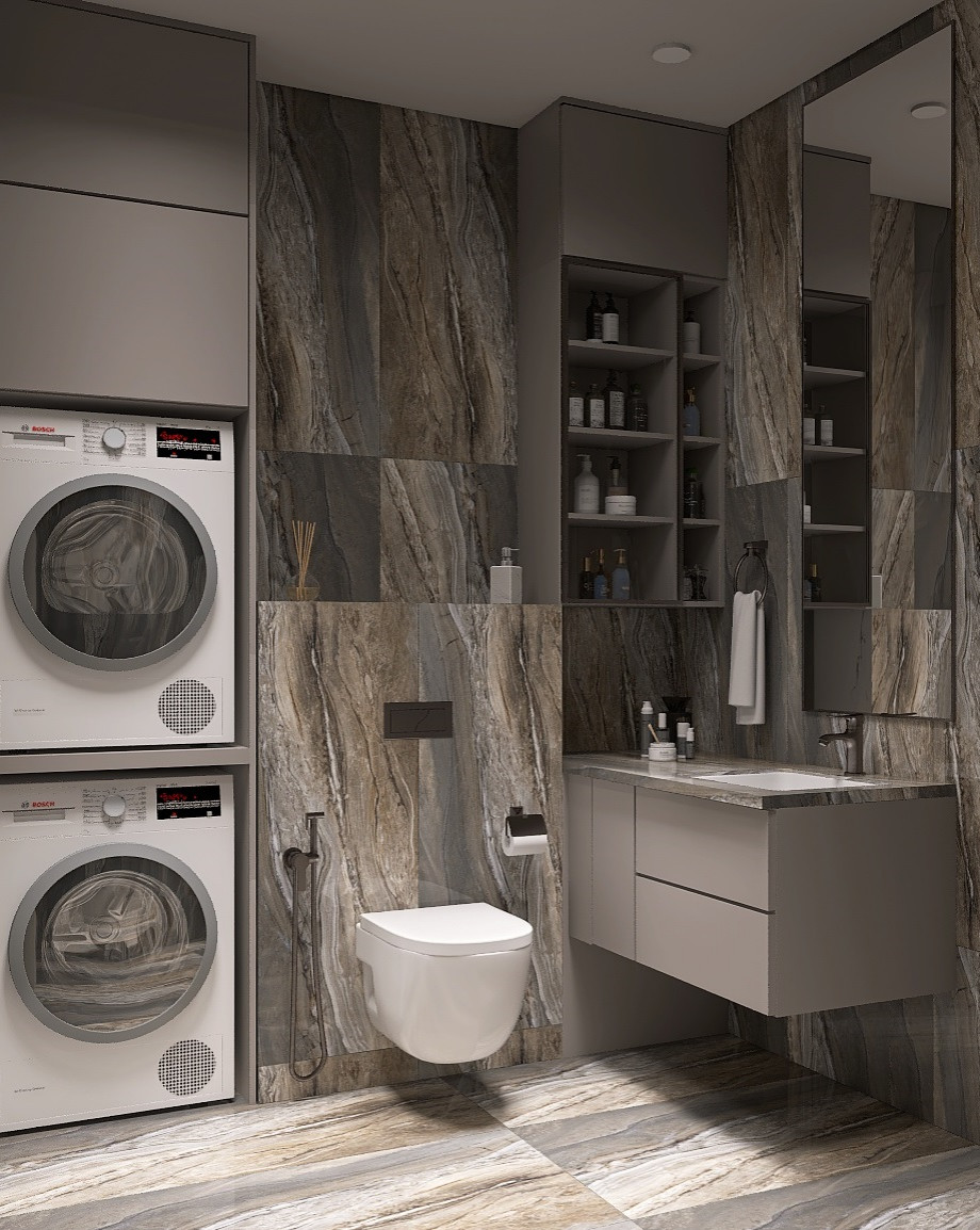 Однокомнатная квартира в современном стиле с элементами неоклассики