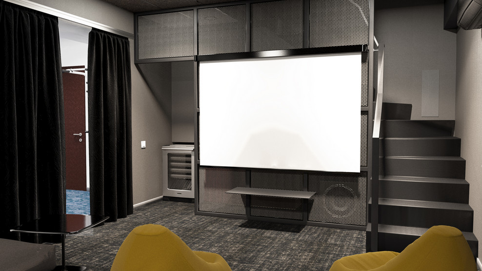 Современный интерьер в срубовом доме