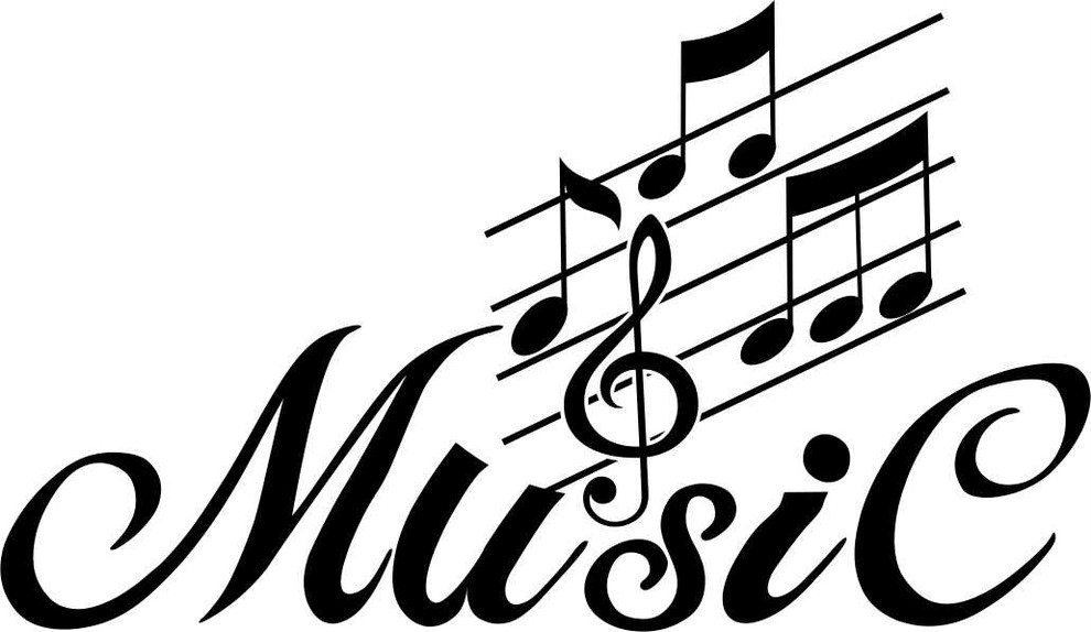 Music Notes Picture Art Living Room Decal, 16x32", 16X32 Contemporary