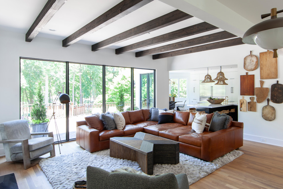 Example of a transitional home design design in Charlotte