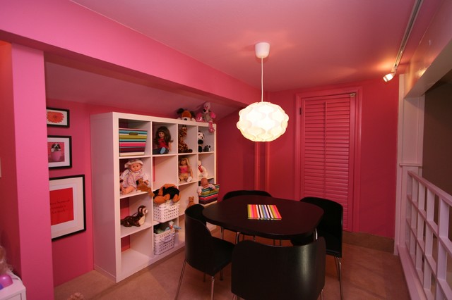 Robeson Design Pink Toy Room With Ikea Storage Transitional