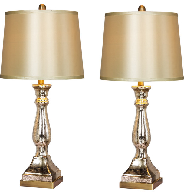 Vintage Candlestick Table Lamps (Set of 2) - Traditional - Lamp Sets ...