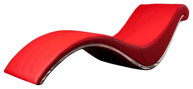 Essen Modern Red Leather Leisure Lounge Chaise