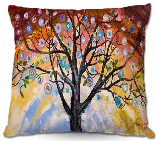 Abstract Blossom I Outdoor Pillow, 18"x18"