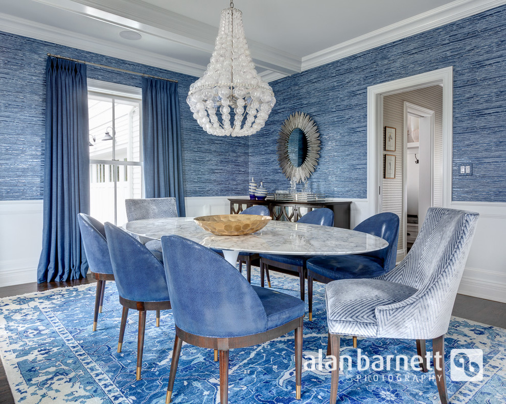 Inspiration for a transitional enclosed dining room remodel in New York
