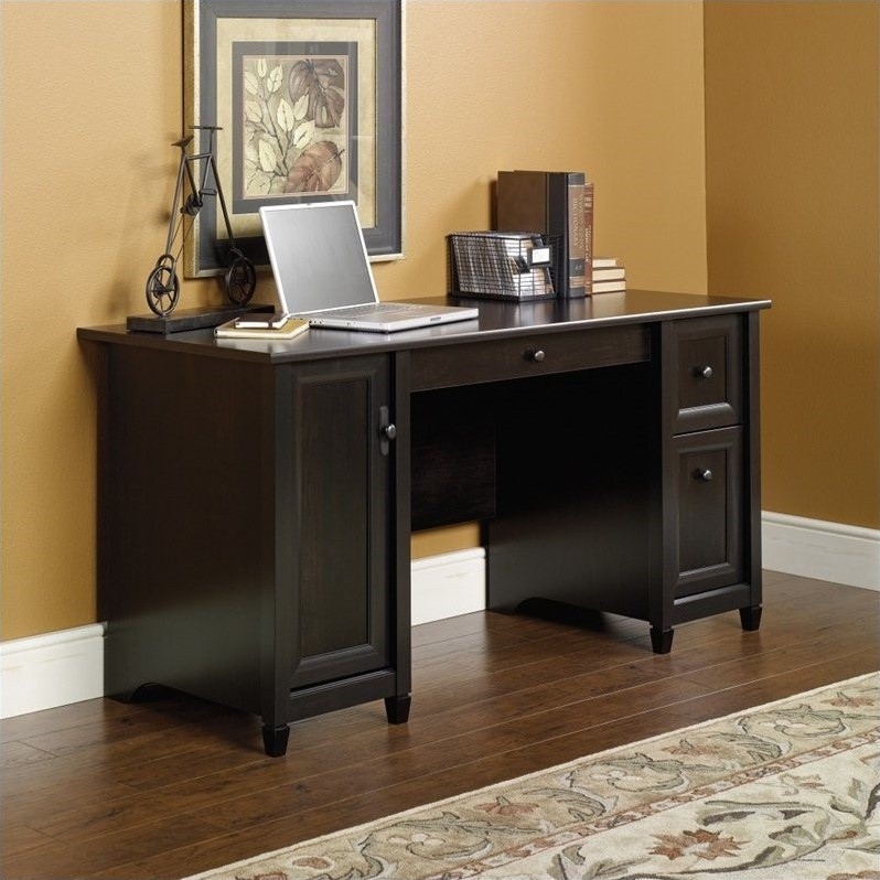 Sauder Edge Water Computer Desk In Chalked Chestnut - Transitional 