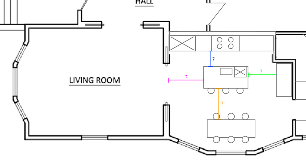 Kitchen Clearance around the island