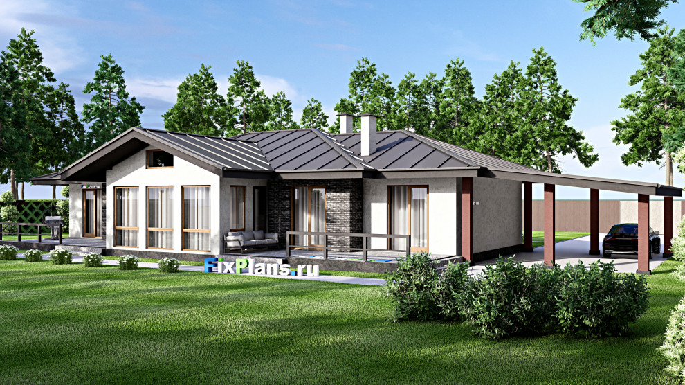 Проект одноэтажного дома 15х23м S255м2 F-15182