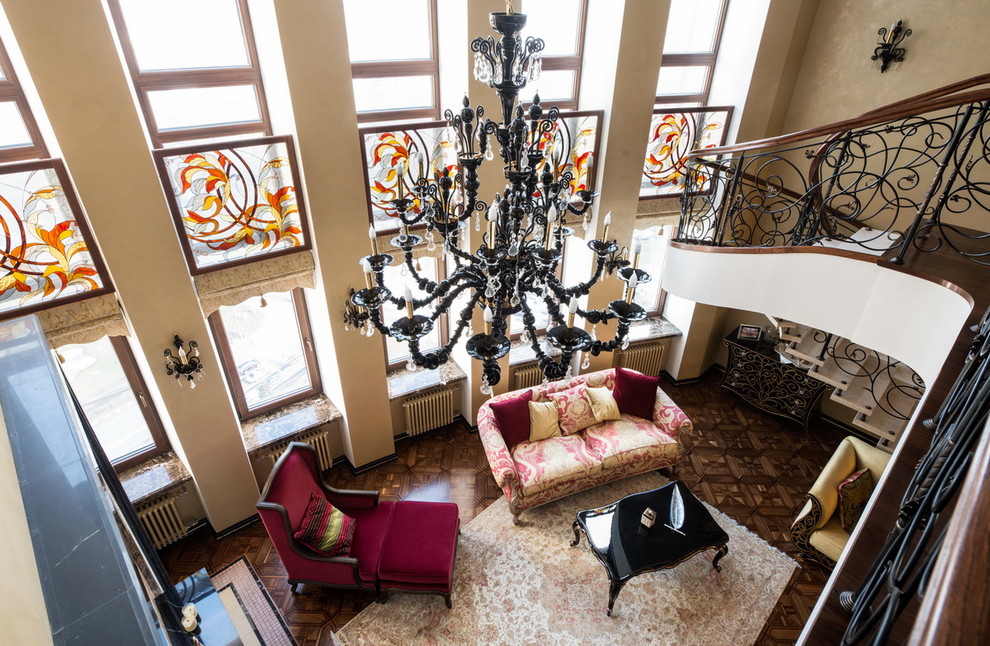 Двухуровневая квартира с камином