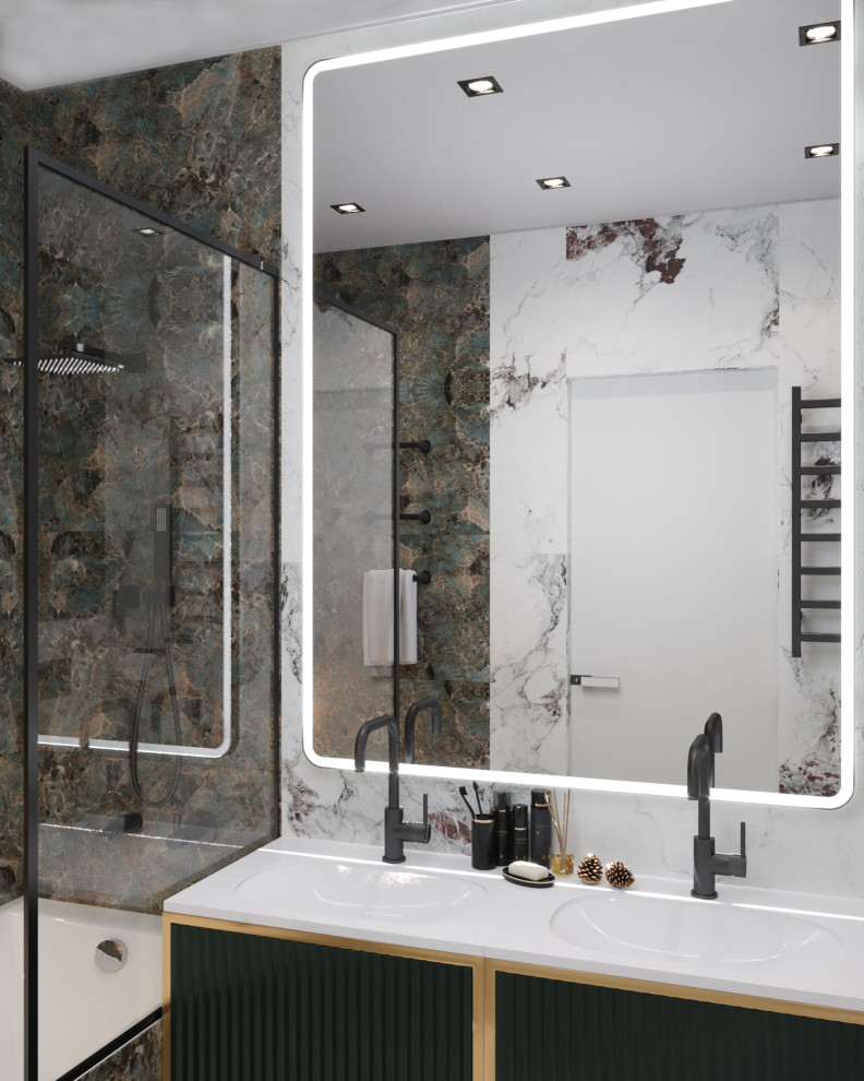 Кухня-гостиная+санузел в стиле Неоклассика