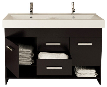 48" Rigel Large Double Sink Modern Bathroom Vanity Cabinet