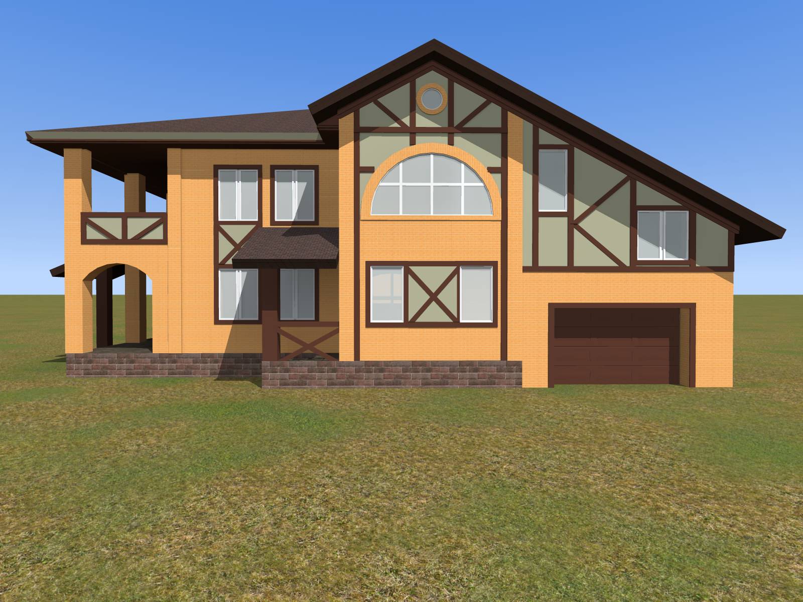 Проект переделки фасада из желтого кирпича