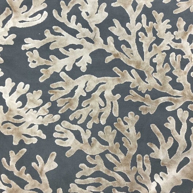 Scuba Coral Burnout Velvet Upholstery Fabric - Beach Style - Upholstery ...