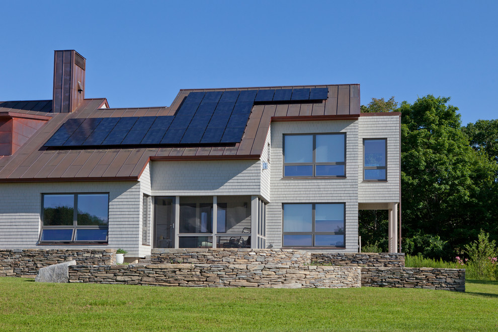 This is an example of a contemporary exterior in Portland Maine.