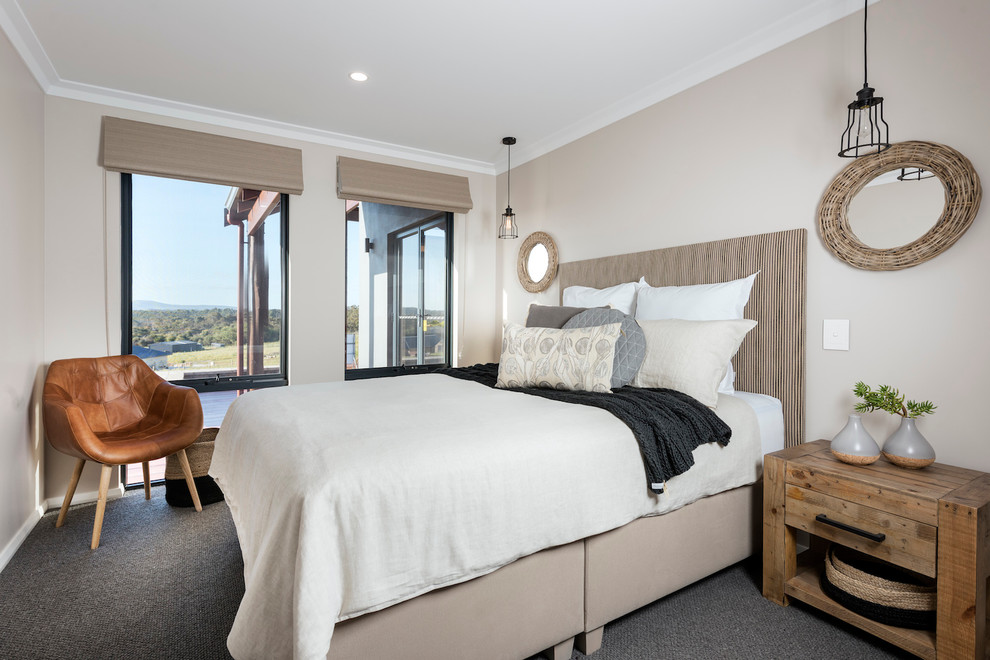 Design ideas for a contemporary bedroom in Perth.