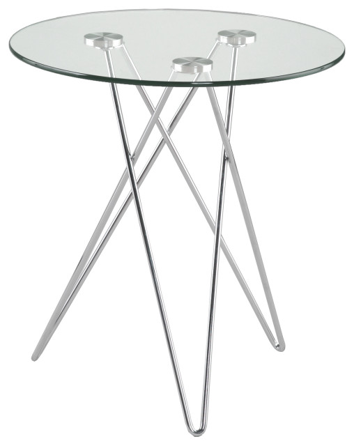 Eurostyle Zoey Round Side Table in Clear Tempered Glass - Contemporary ...