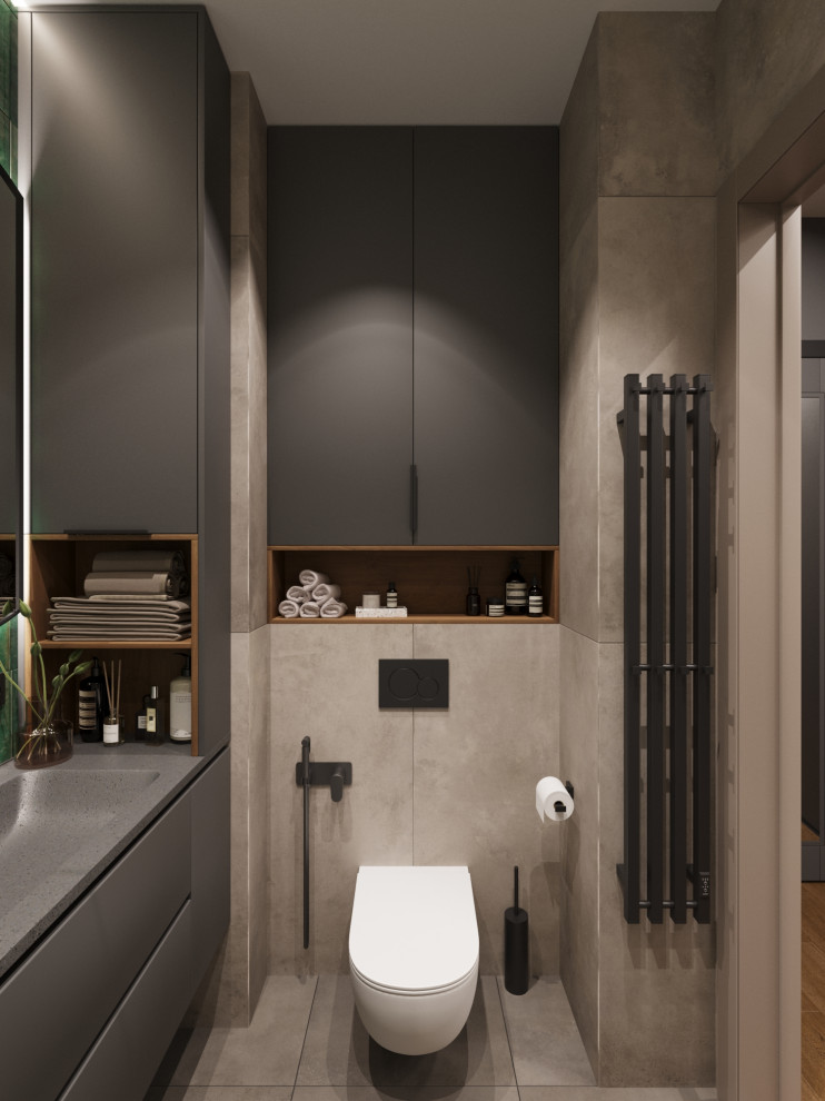 Дизайн-проект квартиры в темно серых тонах