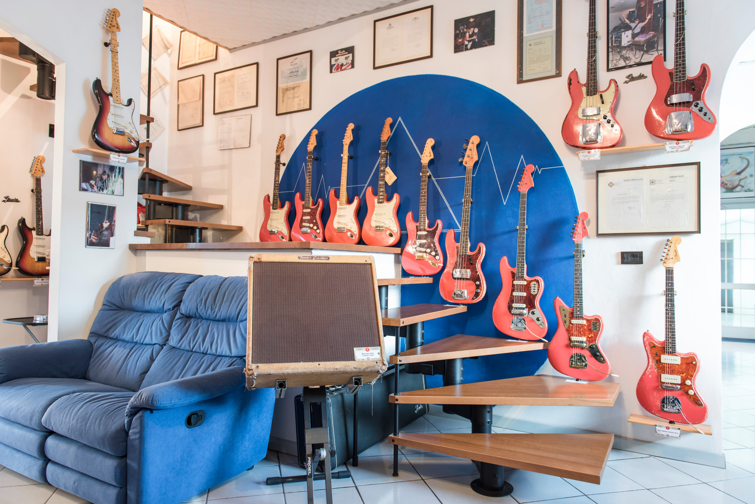 Quadro Mosaico 5 Pçs 105x60cm Decoração Guitarra Fender Rock | MercadoLivre