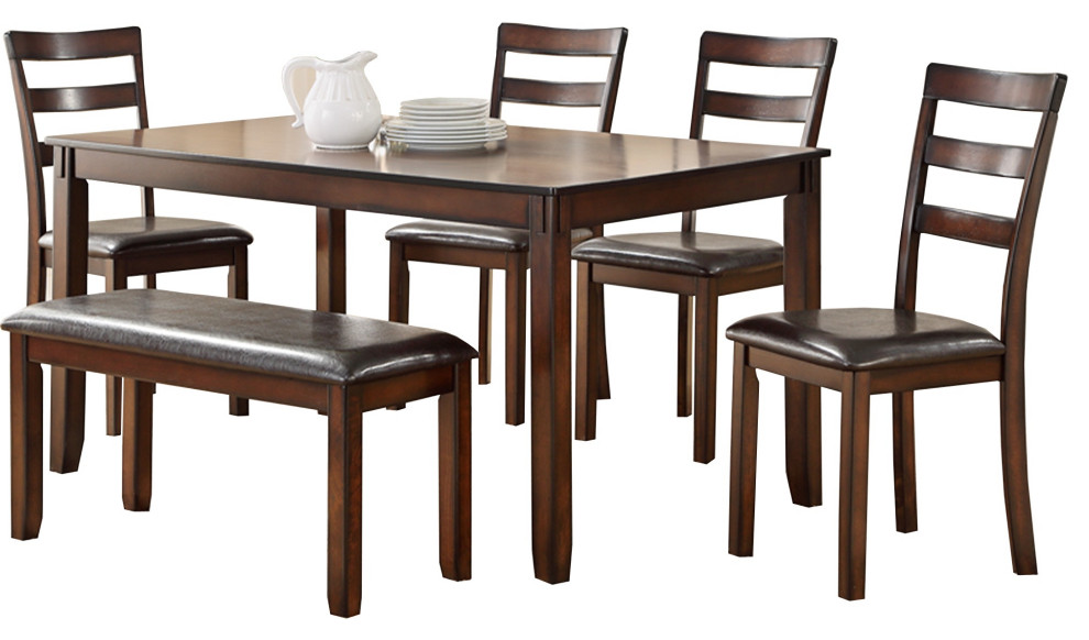 Rubber Wood 6 Pieces Dining Set In, Safavieh Demi Dining Table