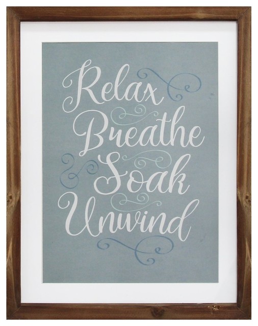 Stratton Home Decor Relax, Breathe, Soak, Unwind Framed Bath Art