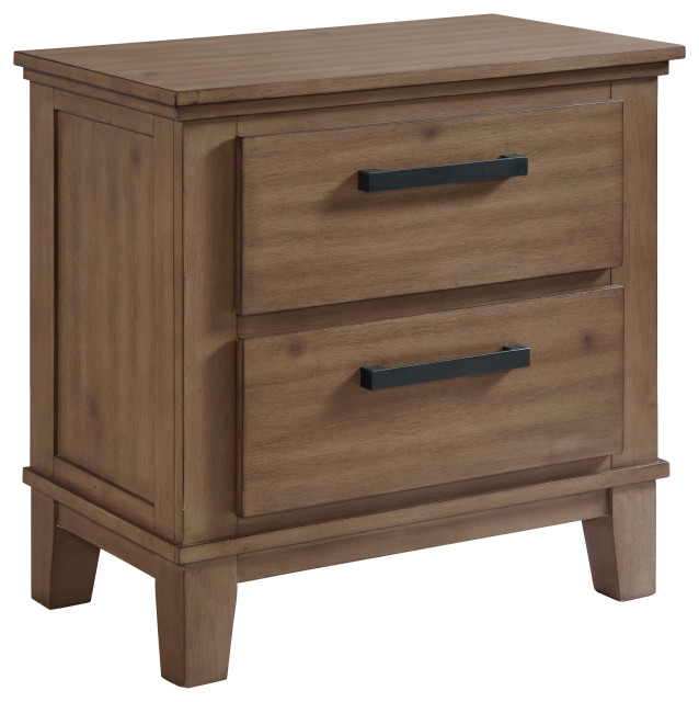 Picket House Jaxon 2 Drawer Nightstand, Gray Transitional