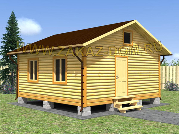 Баня из профилированного бруса (6х6 м) - Проект № Б-25