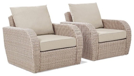 St Augustine 2 Piece Outdoor Wicker Seating Set Tropical