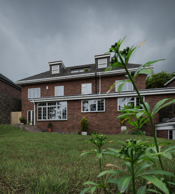 Spacious Loft conversion with Balcony modern-exterior