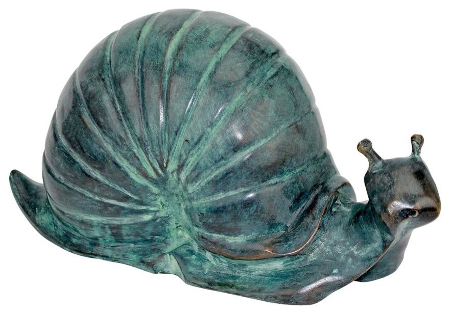 Bronze Snail Sculpture, Large Contemporary Garden Statues And Yard