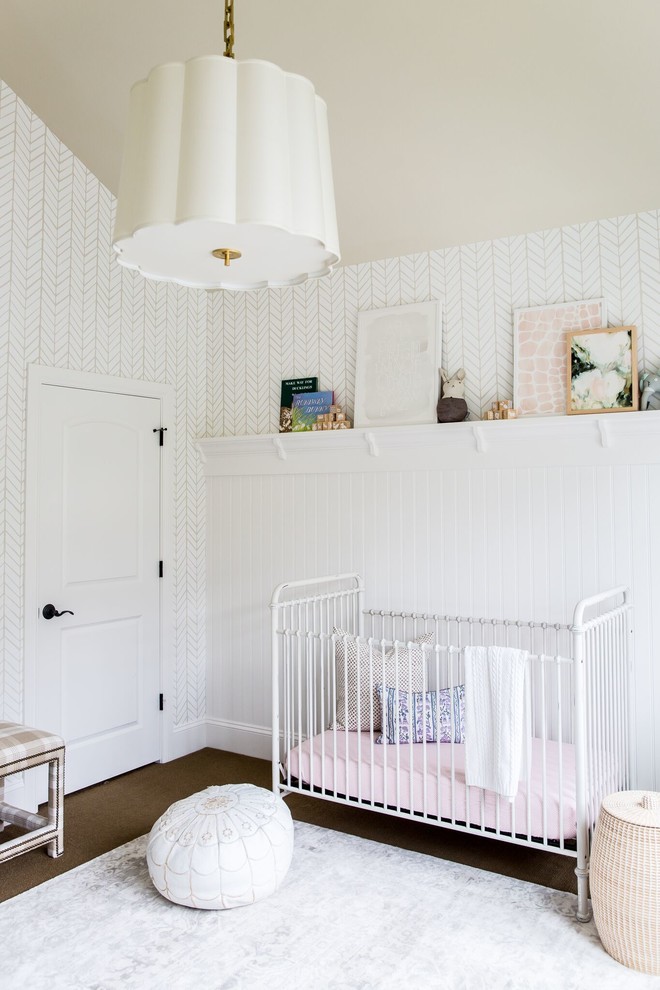 This is an example of a contemporary nursery for girls in Salt Lake City.