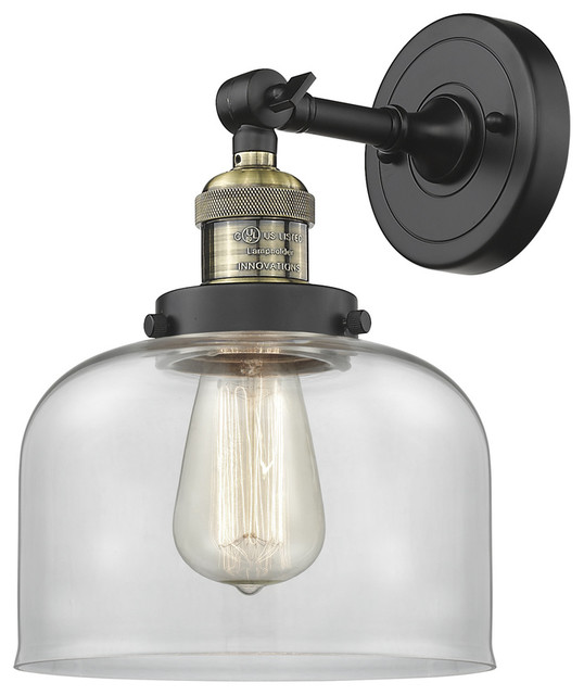 Innovations Large Bell 1Light Dimmable LED Sconce, Black Antique Brass