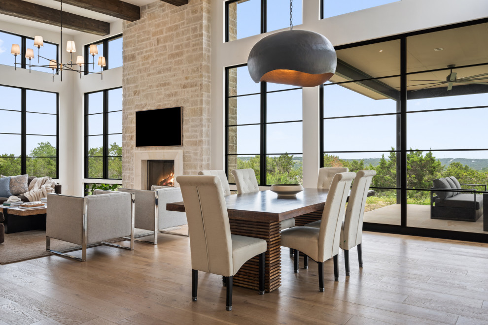 Inspiration for a transitional dining room remodel in Austin