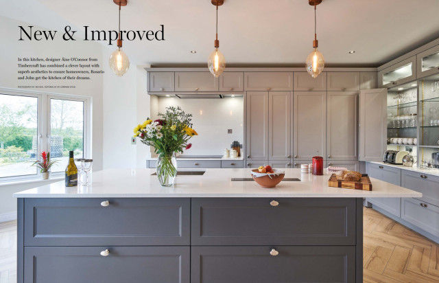 Classic painted kitchen, with Hidden pantry eclectic-kitchen