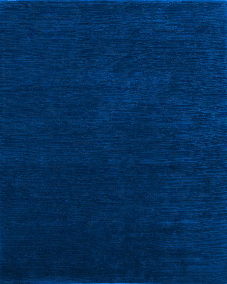Solid Royal Blue Shore Wool Rug, 4'x6'