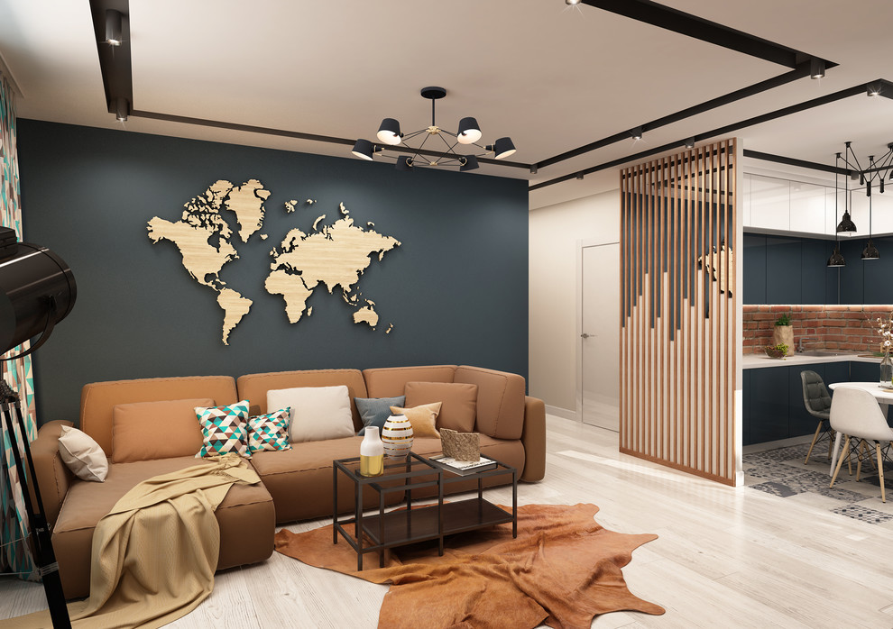 Дизайн в мкр. Хороший, Калуга (двушка, гостиная и кухня)